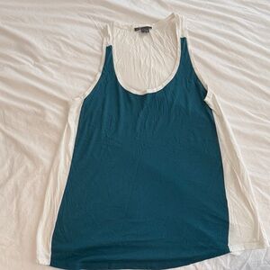 Vince Teal and White Tank Top